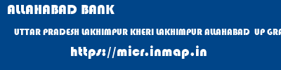 ALLAHABAD BANK  UTTAR PRADESH LAKHIMPUR KHERI LAKHIMPUR ALLAHABAD  UP GRAMIN-MADAWA  micr code
